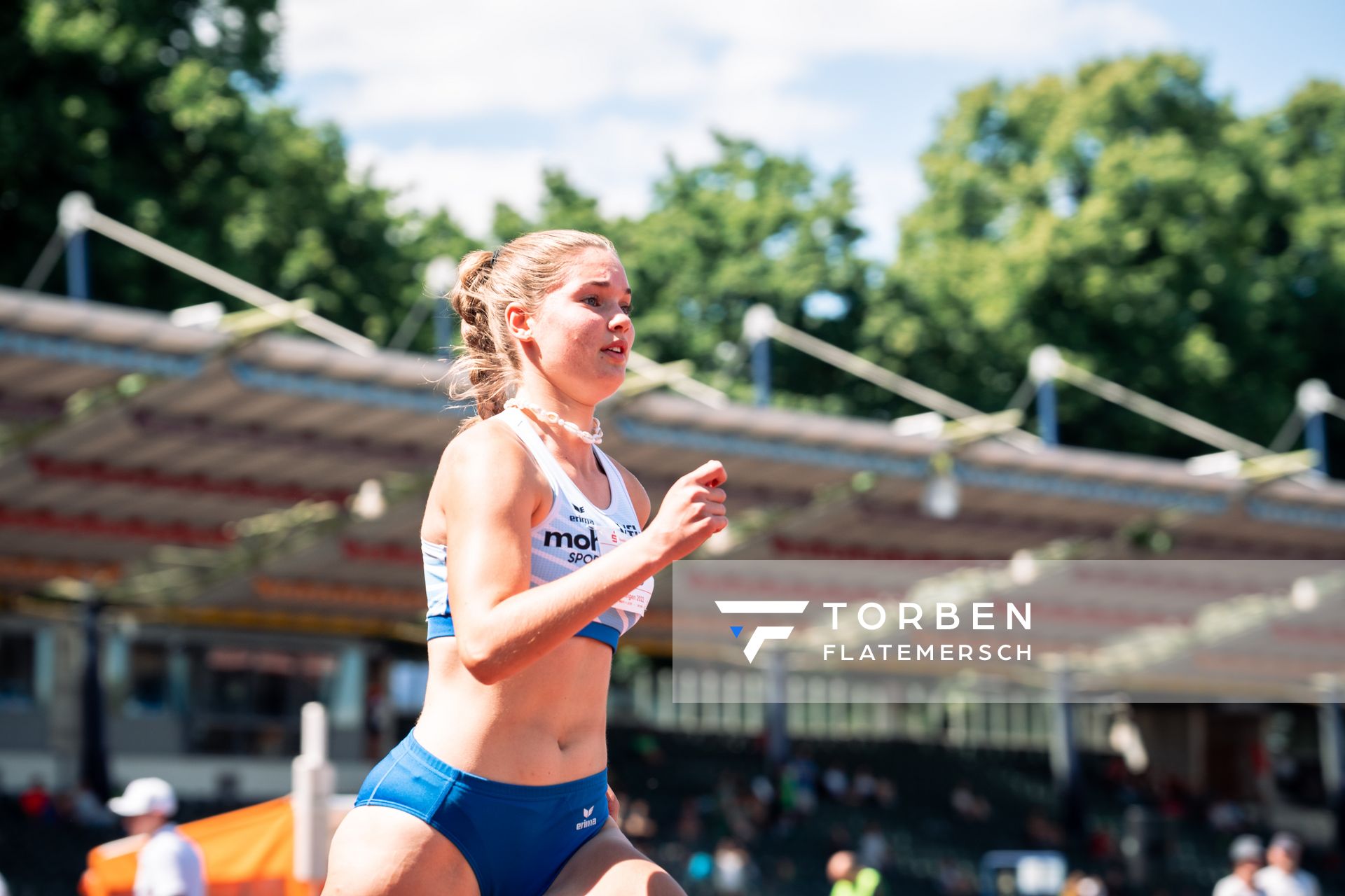 Merle Schmidt (VfL Stade) am 02.07.2022 waehrend den NLV+BLV Leichtathletik-Landesmeisterschaften im Jahnstadion in Goettingen (Tag 1)